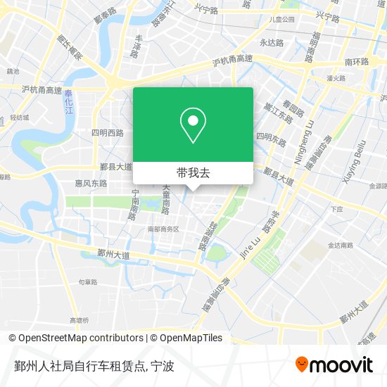 鄞州人社局自行车租赁点地图