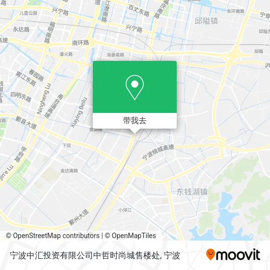 宁波中汇投资有限公司中哲时尚城售楼处地图