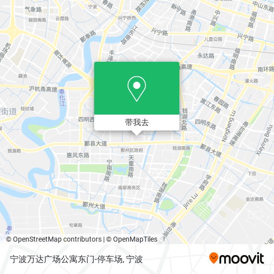 宁波万达广场公寓东门-停车场地图