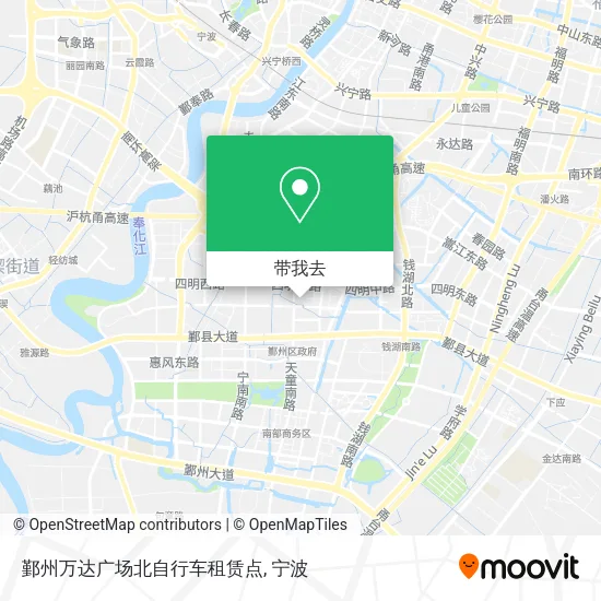 鄞州万达广场北自行车租赁点地图