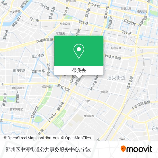 鄞州区中河街道公共事务服务中心地图