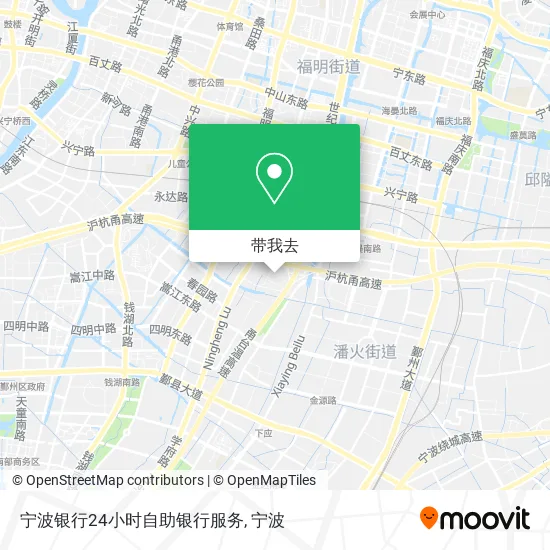 宁波银行24小时自助银行服务地图