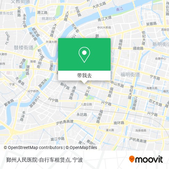 鄞州人民医院-自行车租赁点地图