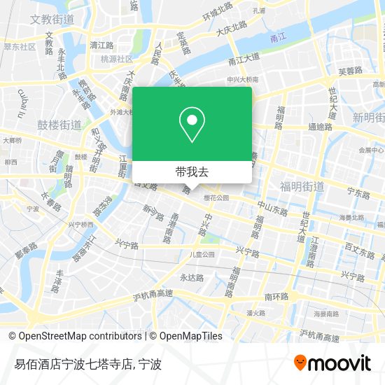 易佰酒店宁波七塔寺店地图