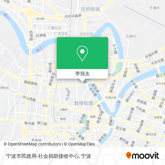 宁波市民政局-社会捐助接收中心地图