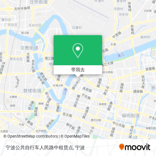 宁波公共自行车人民路中租赁点地图