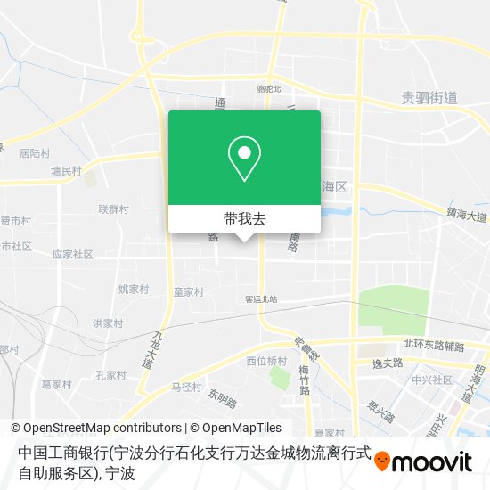 中国工商银行(宁波分行石化支行万达金城物流离行式自助服务区)地图