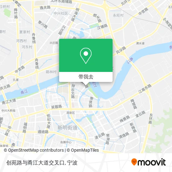 创苑路与甬江大道交叉口地图