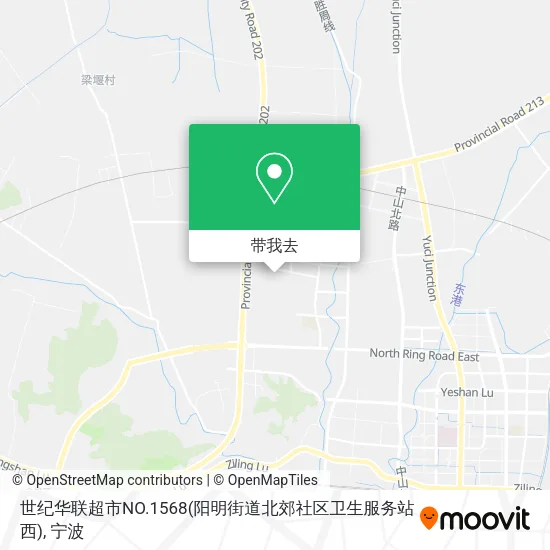 世纪华联超市NO.1568(阳明街道北郊社区卫生服务站西)地图