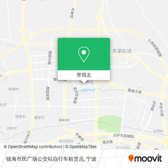 镇海市民广场公交站自行车租赁点地图