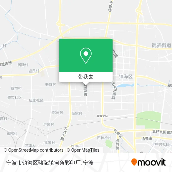 宁波市镇海区骆驼镇河角彩印厂地图
