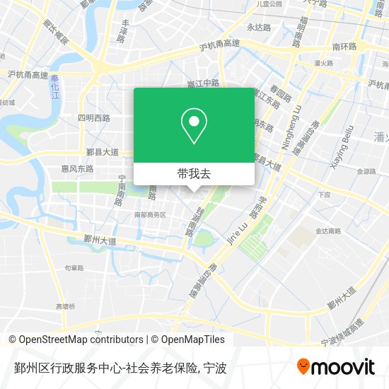 鄞州区行政服务中心-社会养老保险地图