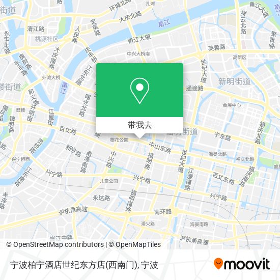 宁波柏宁酒店世纪东方店(西南门)地图