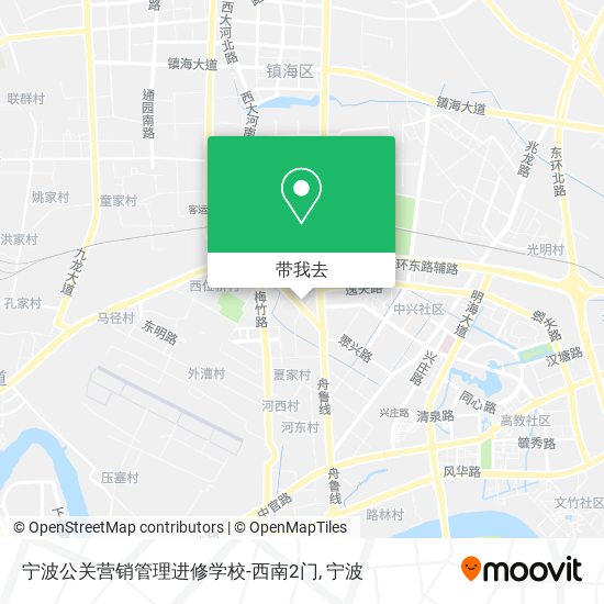 宁波公关营销管理进修学校-西南2门地图