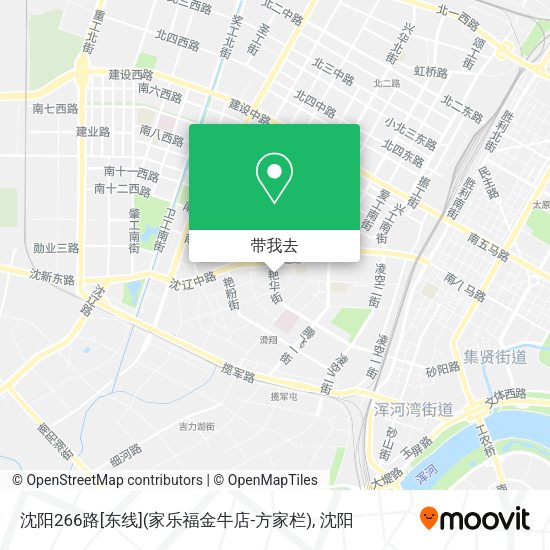 沈阳266路[东线](家乐福金牛店-方家栏)地图