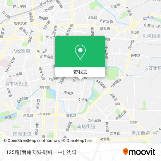 125路(南通天街-朝鲜一中)地图