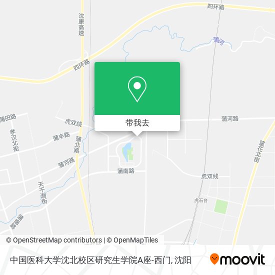 中国医科大学沈北校区研究生学院A座-西门地图