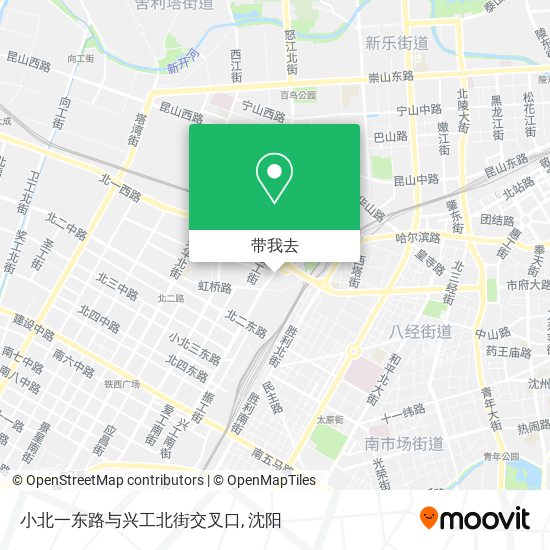 小北一东路与兴工北街交叉口地图