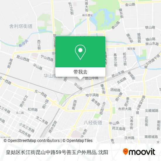 皇姑区长江街昆山中路59号善玉户外用品地图