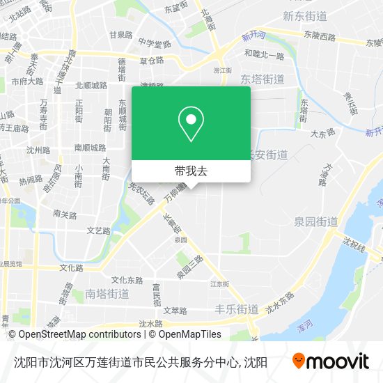 沈阳市沈河区万莲街道市民公共服务分中心地图