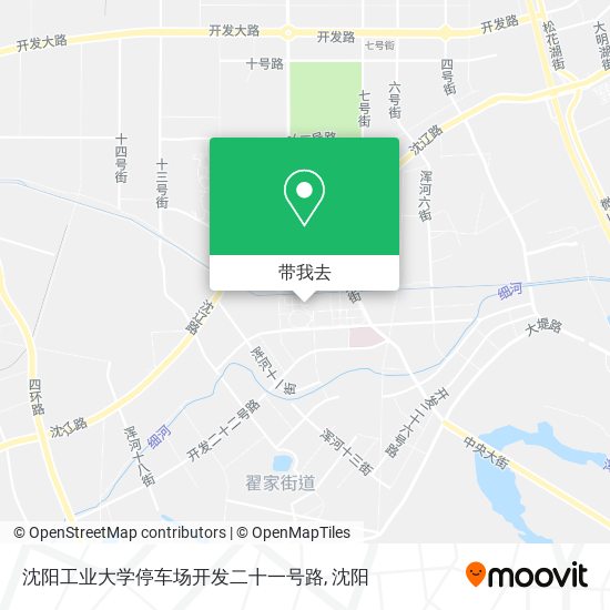 沈阳工业大学停车场开发二十一号路地图