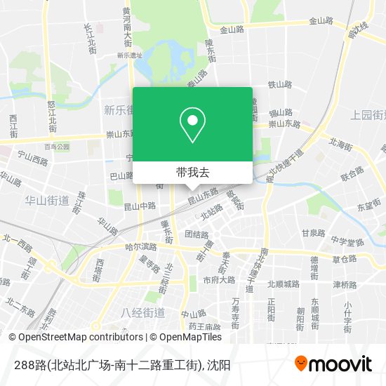 288路(北站北广场-南十二路重工街)地图