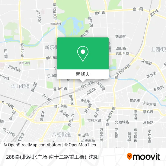 288路(北站北广场-南十二路重工街)地图