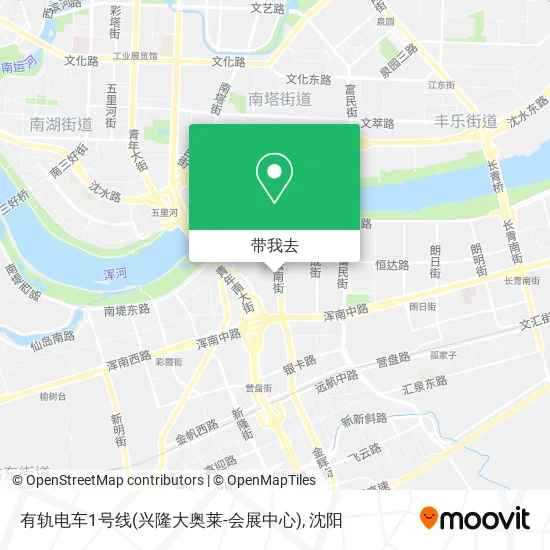 有轨电车1号线(兴隆大奥莱-会展中心)地图