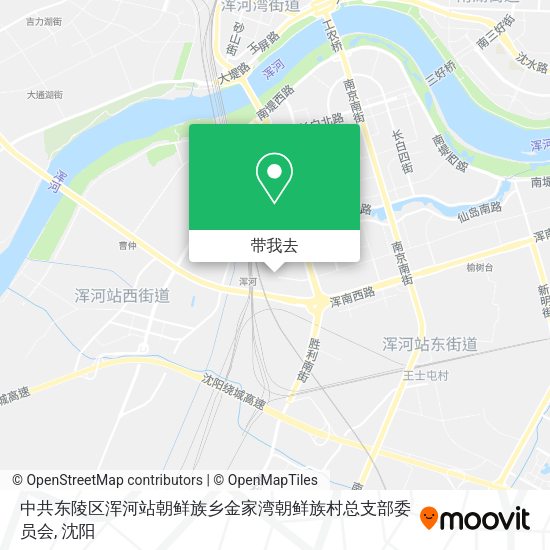 中共东陵区浑河站朝鲜族乡金家湾朝鲜族村总支部委员会地图