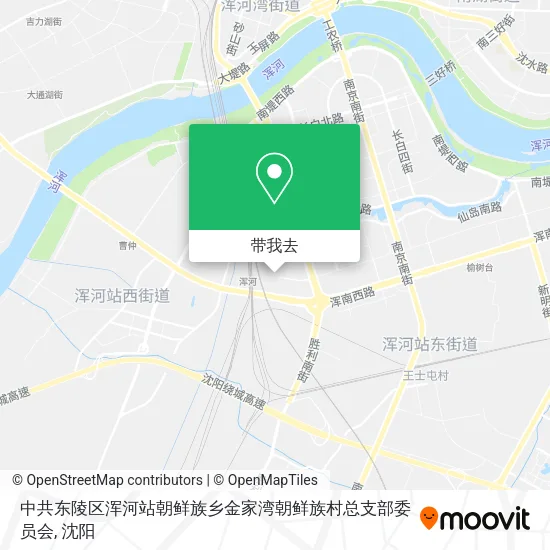 中共东陵区浑河站朝鲜族乡金家湾朝鲜族村总支部委员会地图