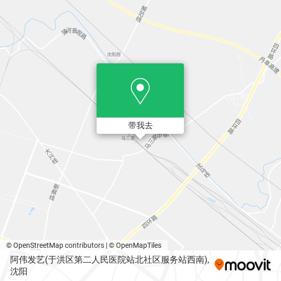 阿伟发艺(于洪区第二人民医院站北社区服务站西南)地图
