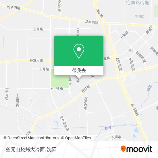 釜元山烧烤大冷面地图