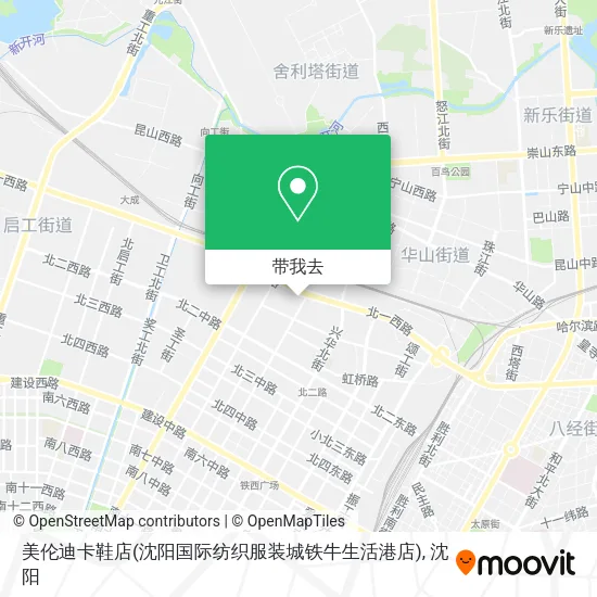 美伦迪卡鞋店(沈阳国际纺织服装城铁牛生活港店)地图