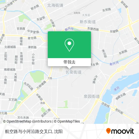 航空路与小河沿路交叉口地图