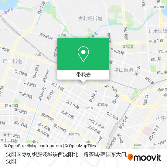 沈阳国际纺织服装城铁西沈阳北一路茶城-韩国东大门地图
