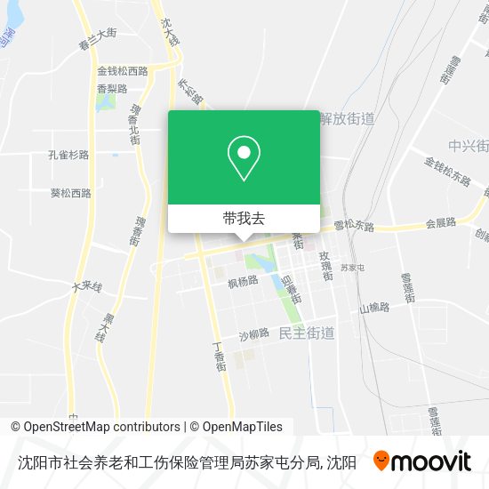 沈阳市社会养老和工伤保险管理局苏家屯分局地图