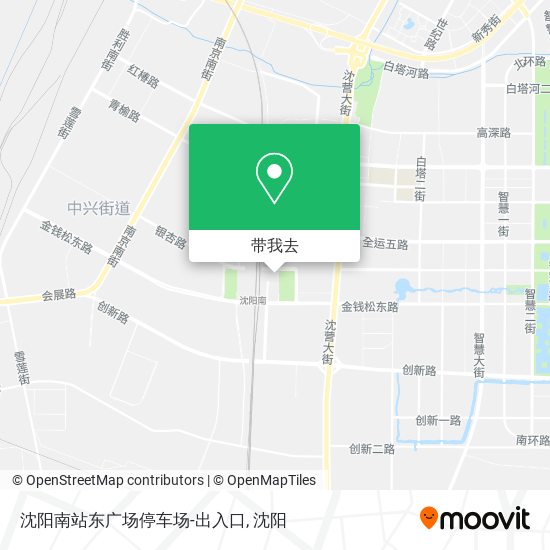 沈阳南站东广场停车场-出入口地图