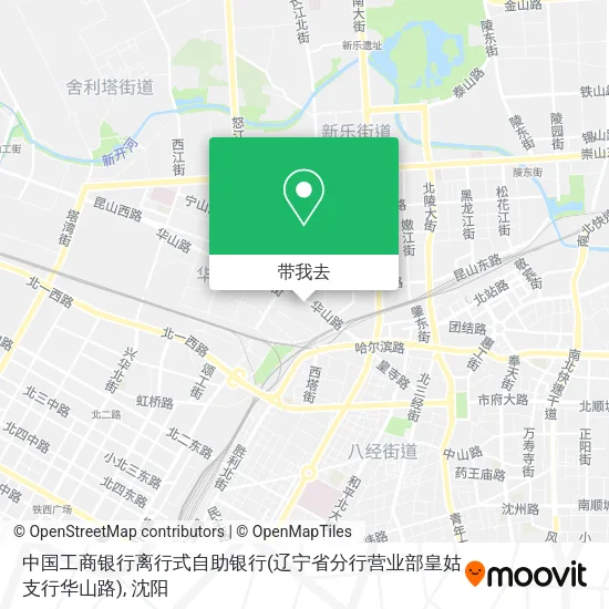 中国工商银行离行式自助银行(辽宁省分行营业部皇姑支行华山路)地图