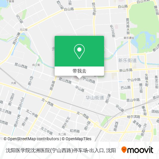 沈阳医学院沈洲医院(宁山西路)停车场-出入口地图