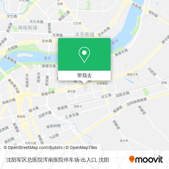 沈阳军区总医院浑南医院停车场-出入口地图