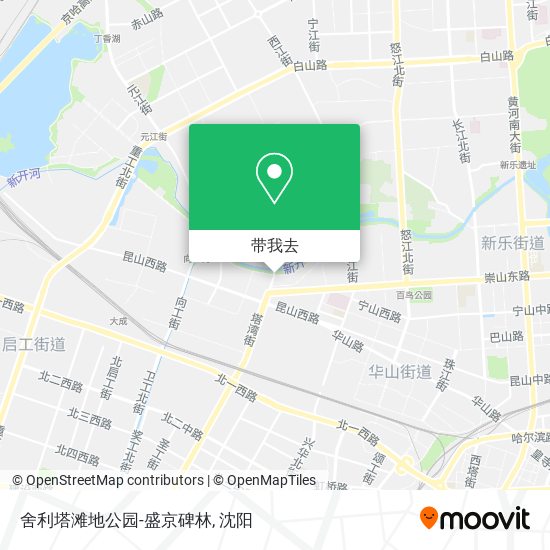 舍利塔滩地公园-盛京碑林地图