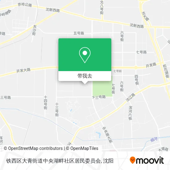 铁西区大青街道中央湖畔社区居民委员会地图