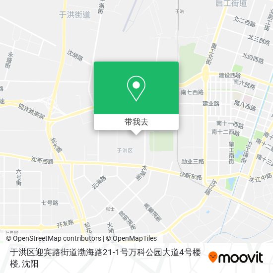 于洪区迎宾路街道渤海路21-1号万科公园大道4号楼楼地图