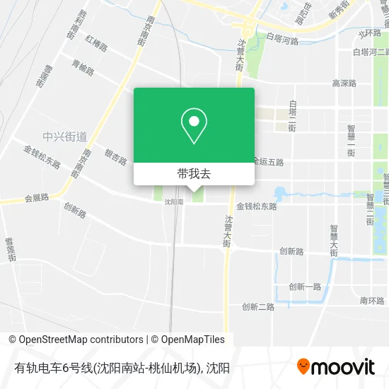有轨电车6号线(沈阳南站-桃仙机场)地图