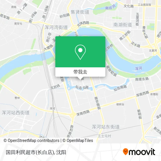 国田利民超市(长白店)地图