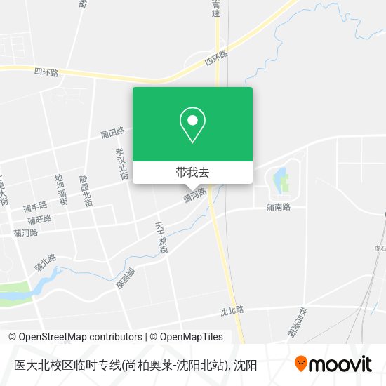 医大北校区临时专线(尚柏奥莱-沈阳北站)地图
