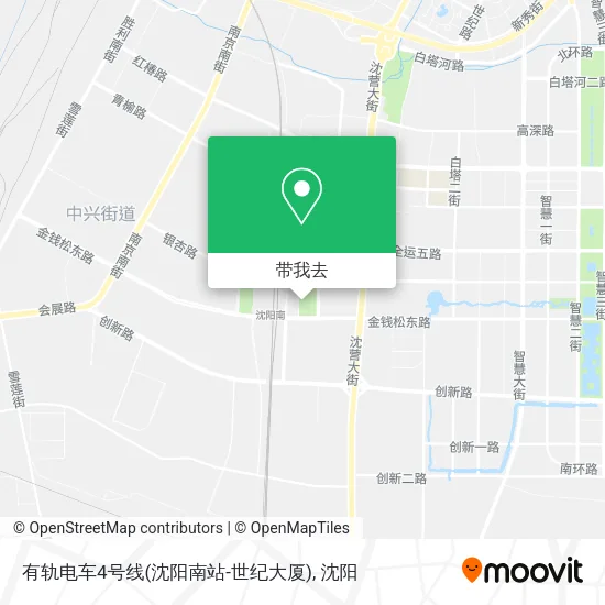有轨电车4号线(沈阳南站-世纪大厦)地图