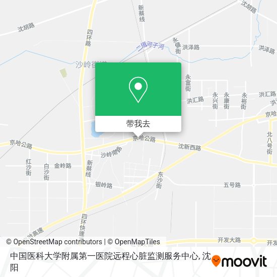 中国医科大学附属第一医院远程心脏监测服务中心地图