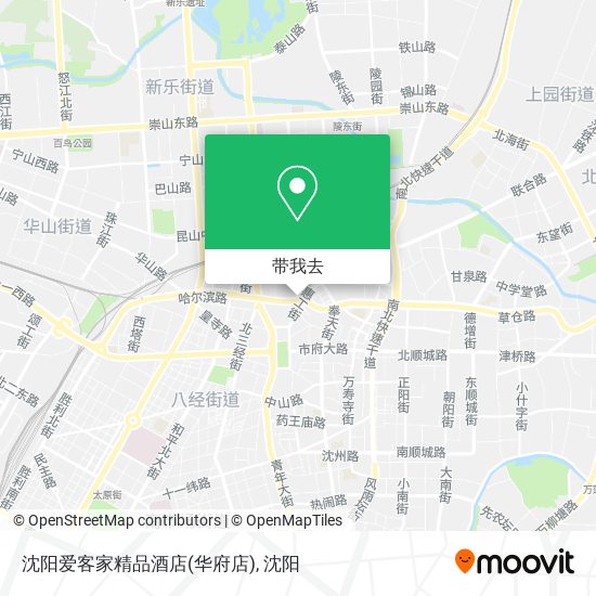 沈阳爱客家精品酒店(华府店)地图