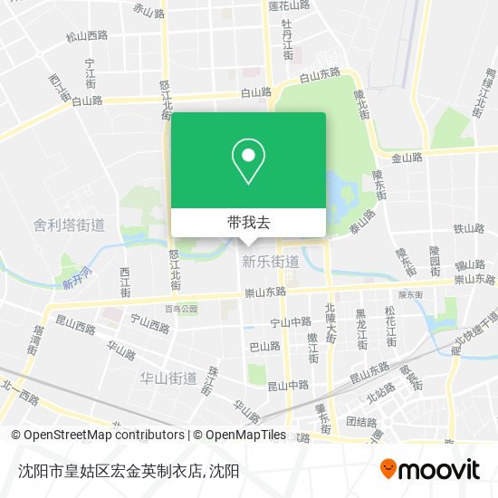 沈阳市皇姑区宏金英制衣店地图